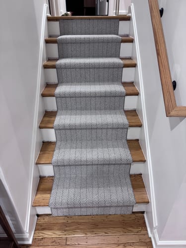 Customer photo review of Amalfi Paradise Herringbone Stair Runner