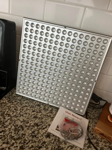 Customer photo review of 45W Red LED Light Therapy Panel, Deep Red 660nm and Near Infrared 850nm LED Light Therapy Combo