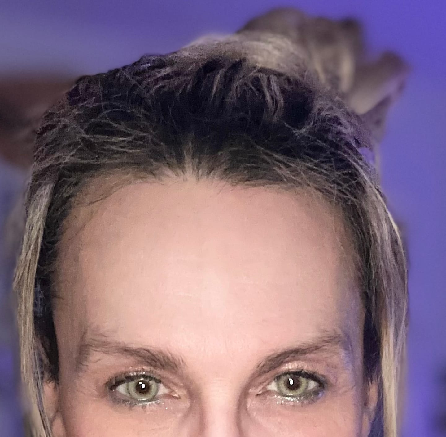 Customer photo review of Aine Swan Lake Blue Prescription Colored Contact Lenses
