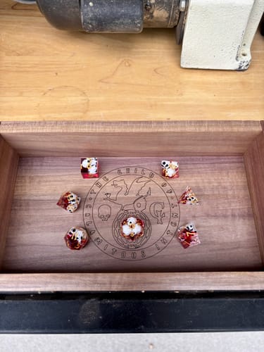 Customer photo review of Bloody Corpse Sharp-Edged Resin Dice Set