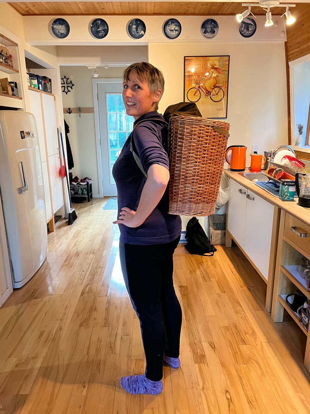 Customer photo review of Mushroom Picking Backpack, Wicker Basket, Foraging Basket Rucksack