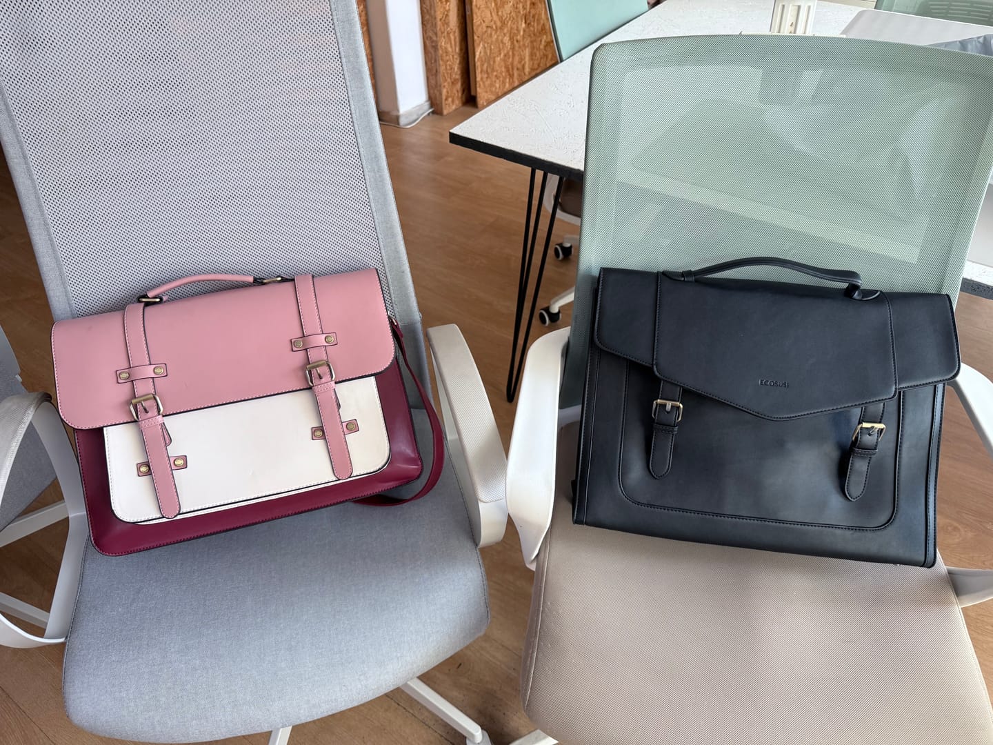 Customer photo review of Julie Vintage Vegan Briefcase