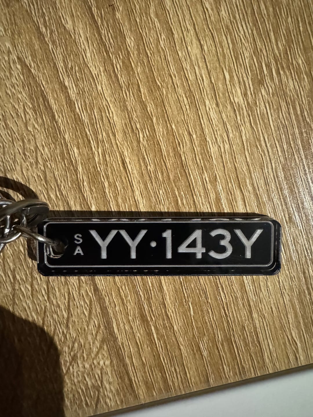 Customer photo review of SA Premium Licence Plate Custom Keychain