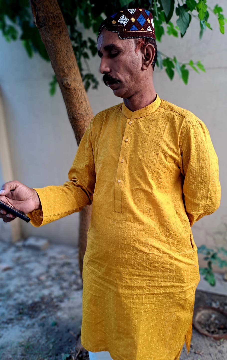 Customer photo review of Gents Unstitched Cotton Embroidery Suit (Crown Plus 21)