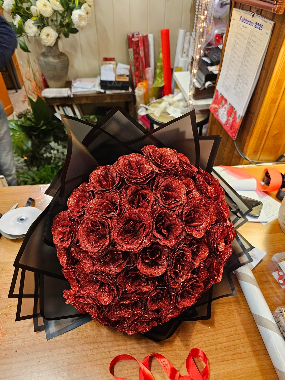 Customer photo review of Glitter Rose Bouquet