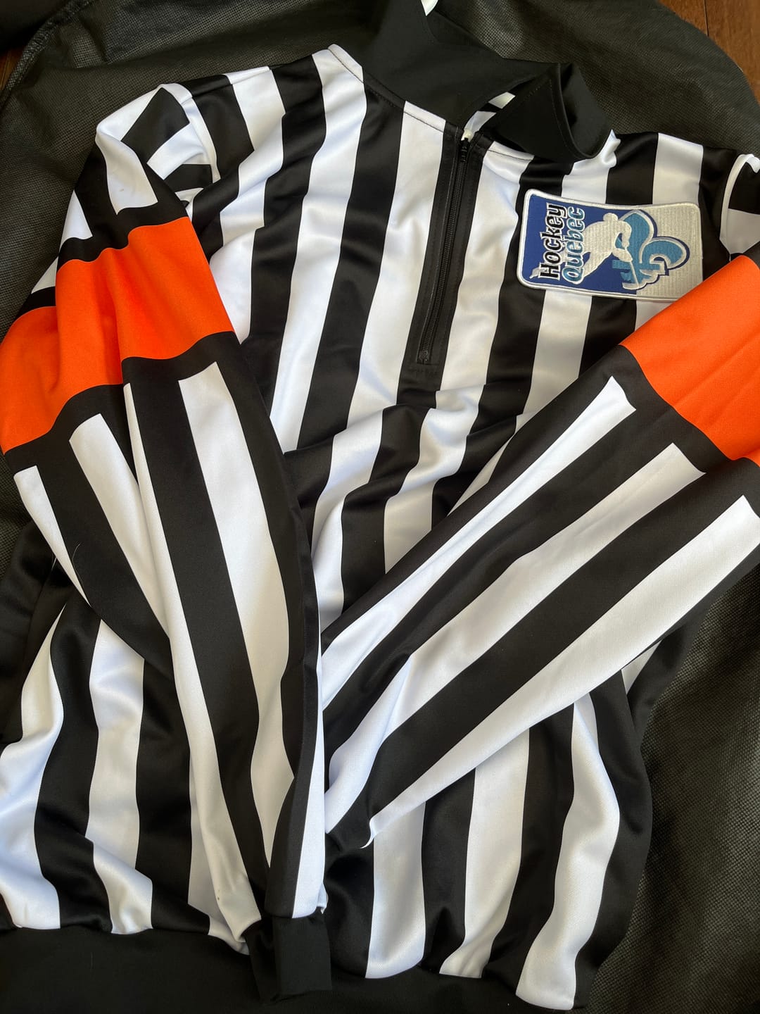 Customer photo review of ZR1 HOCKEY REFEREE JERSEY w/ ORANGE or RED ARMBANDS