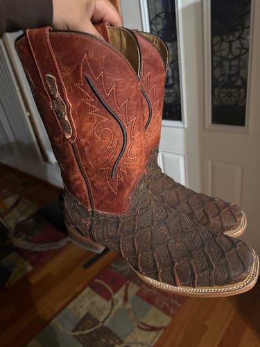 Customer photo review of RUSTIC COGNAC FISH BASS | MEN’S COWBOY BOOTS