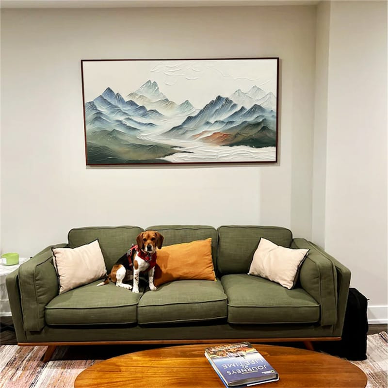 Customer photo review of Colorful  Mountain Textured Abstract Painting #MT004