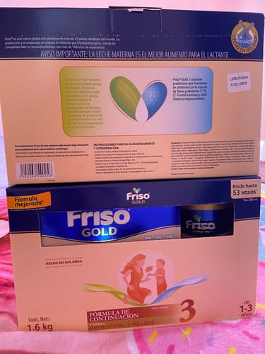 Customer photo review of Friso Gold 3 (1-3 Años) Caja Pack C/ 1.6 Kg