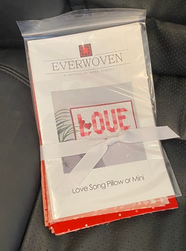 Customer photo review of Love Song Pillow or Mini - Text Floral Backing