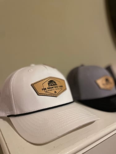 Customer photo review of Custom Leather Patch Hats Richardson 112 Laser Engraved