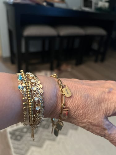 Customer photo review of Personalized Chain Link Bracelet with Custom Name Charms