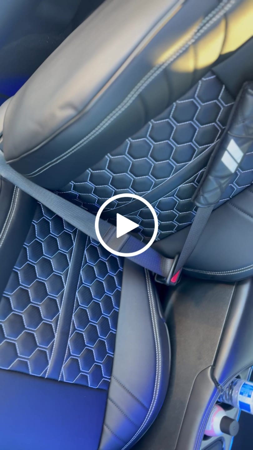 Customer video review of 2015+ Dodge Challenger Custom Performance Seat Covers