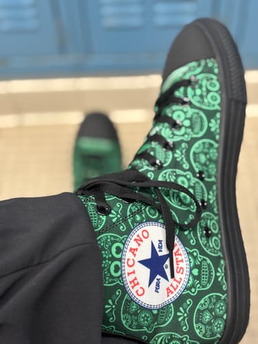 Customer photo review of Chicano St Patrick High Tops ( Black or White Sole )