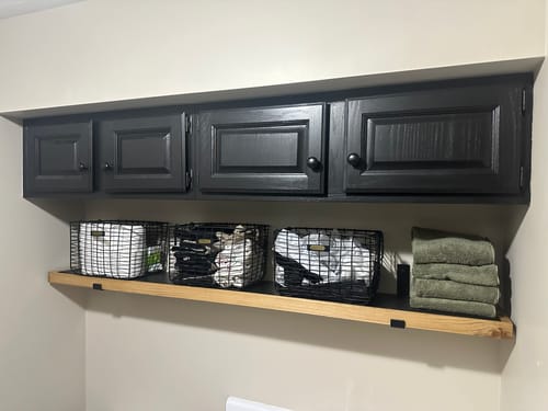 Customer photo review of Rustic Shelves with Brackets