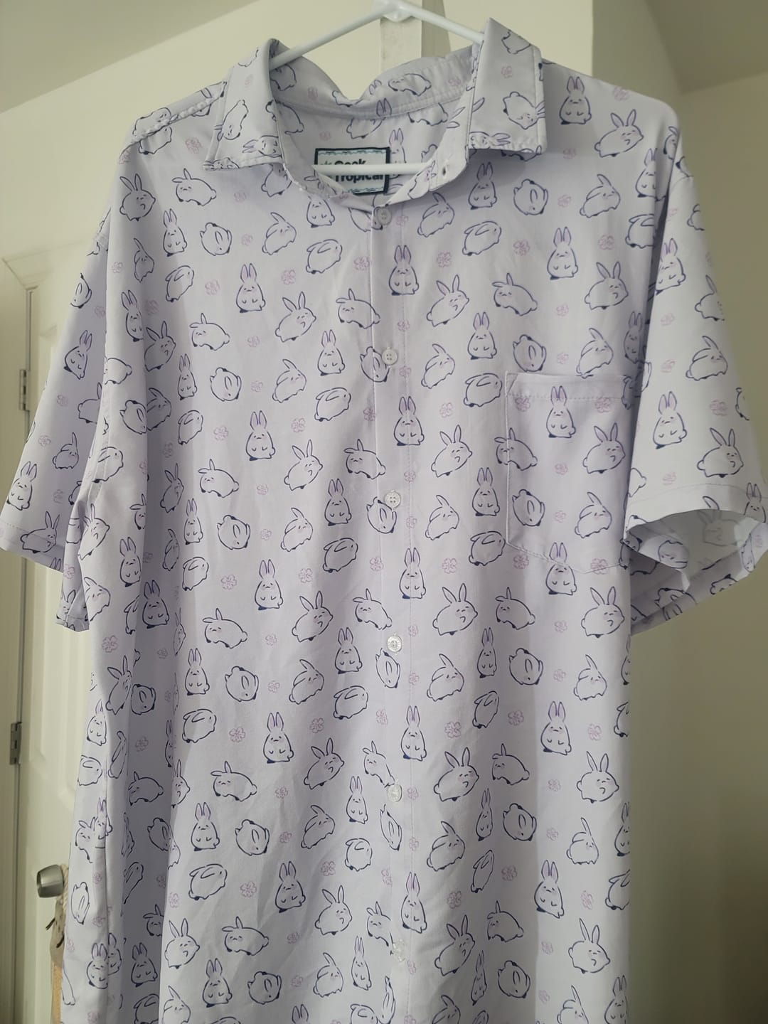 Customer photo review of Lilac Anime Bunnies Button Up Shirt