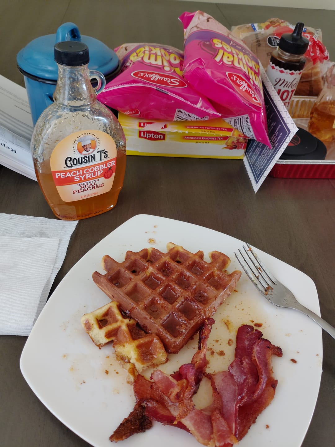 Customer photo review of Cousin T's Peach Cobbler Syrup