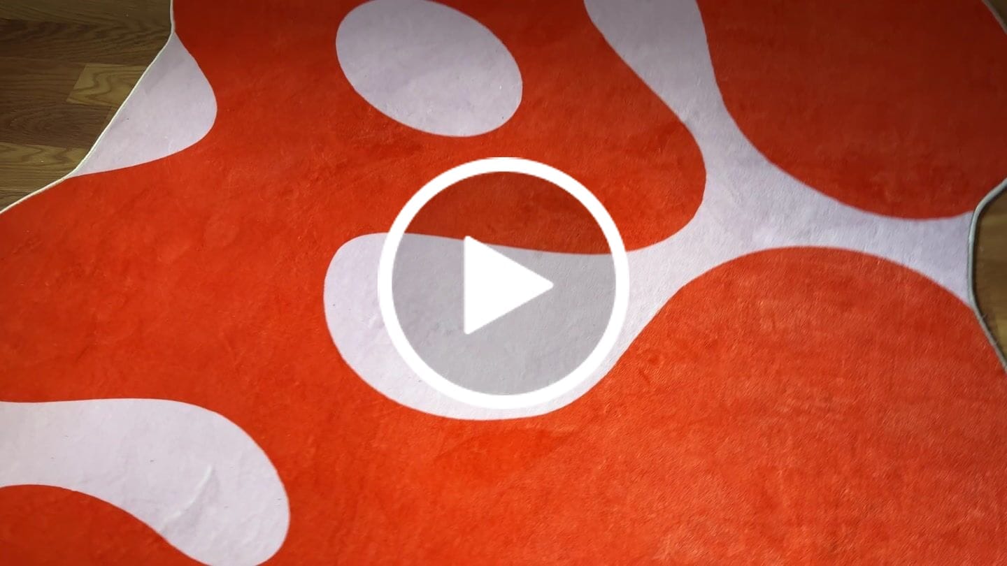 Customer video review of Johann Banta Irregular Orange Moss Design Rug