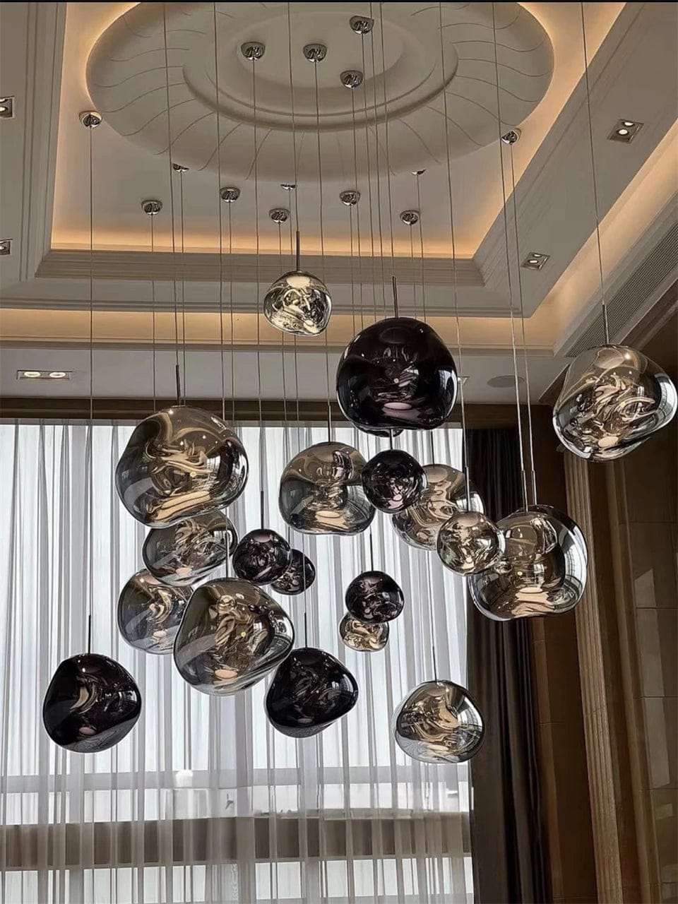 Customer photo review of Tambora Lava Pendant Light(Mixed Sizes), Bulb Version