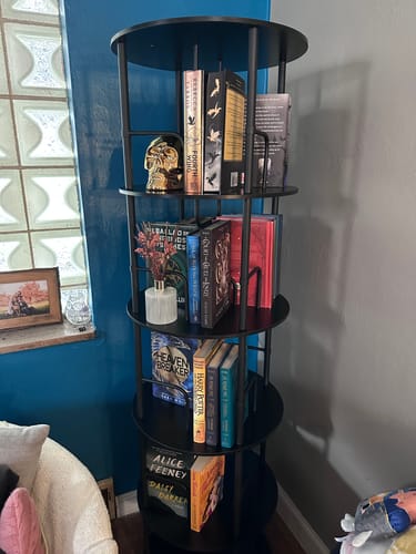 Customer photo review of Flycity 3-5 Tier Rotating Bookshelf With 360° Spinning Display