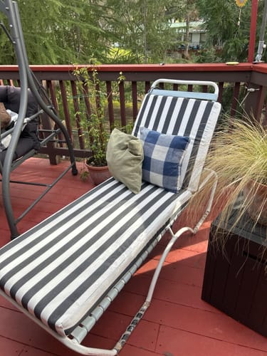 Customer photo review of HOMREST 73.2x22.8x3.94 inches Lounge Chair Cushion Set of 2, Black Stripes