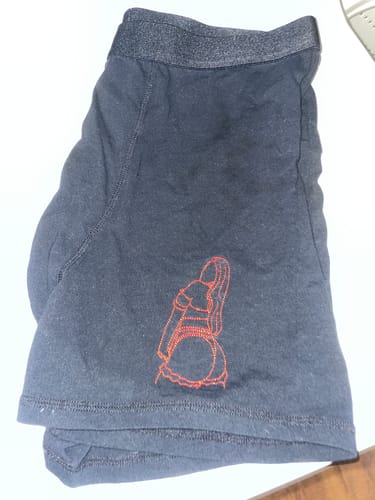Customer photo review of Custom Embroidered Spicy Photo Men’s Boxers