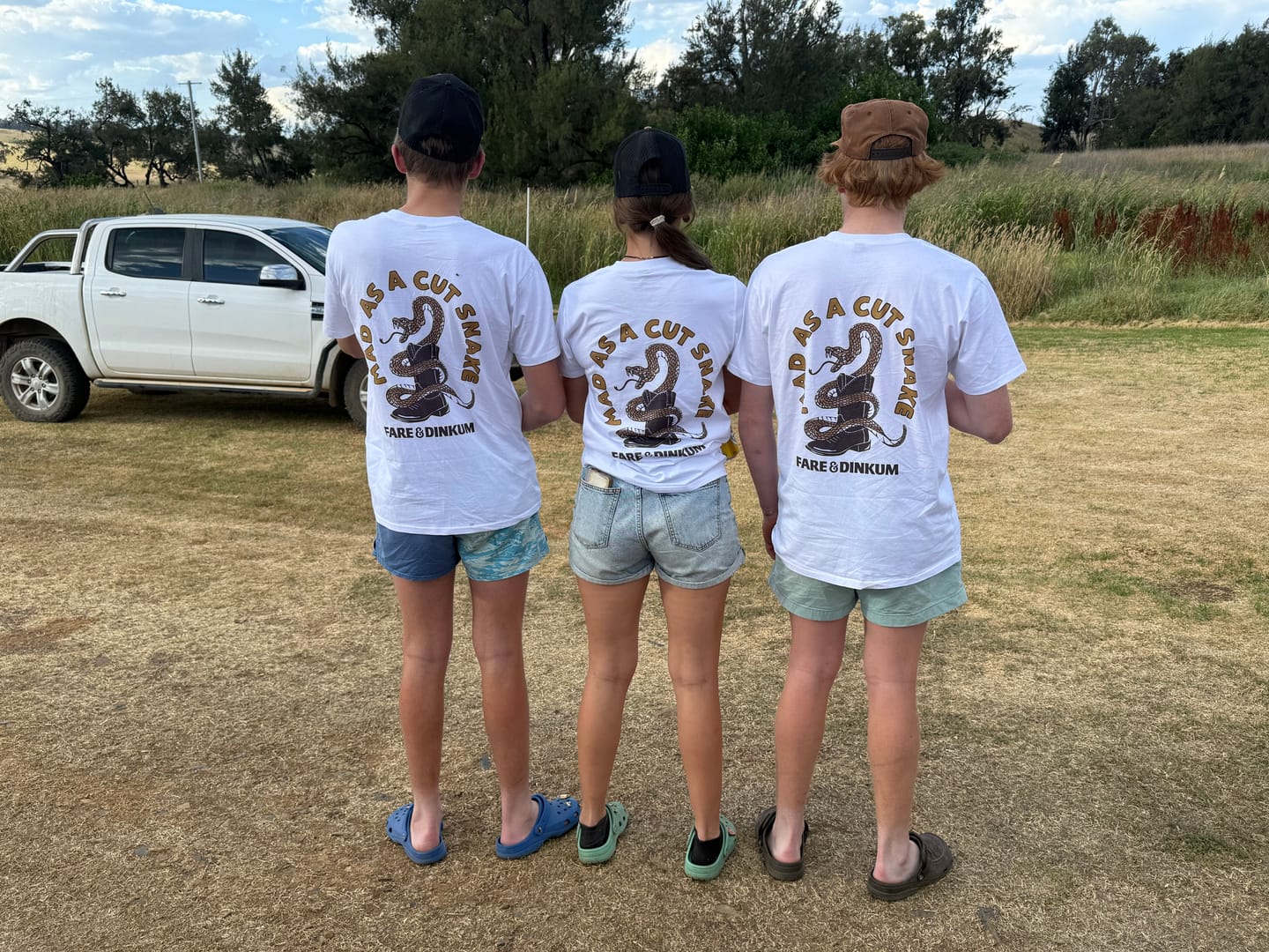 Customer photo review of Mad As A Cut Snake Tee White