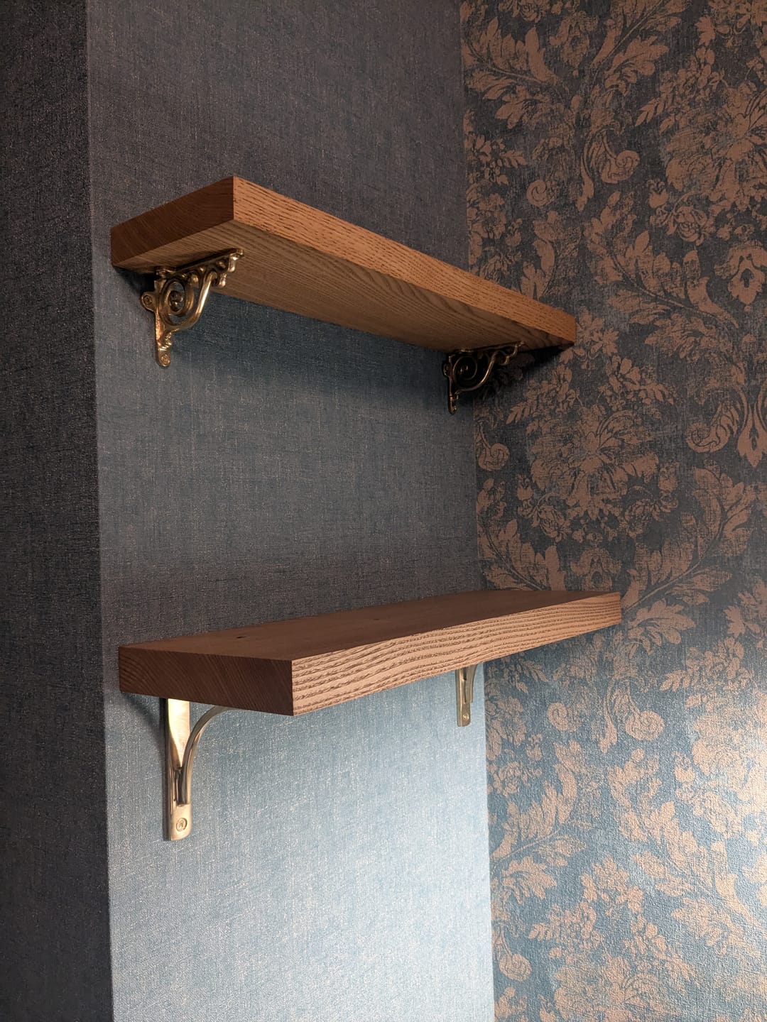 Customer photo review of Swirl Shelf Bracket - Unlacquered Brass Polished