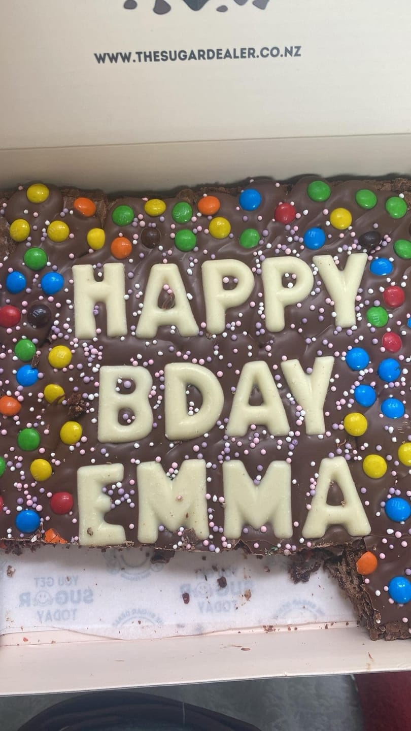 Customer photo review of OG custom message brownie