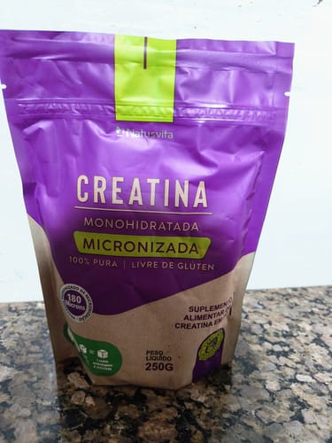 Customer photo review of Creatina 100% Pura (250g). Monohidratada e Micronizada 180 mícrons. Livre de Metais Pesados