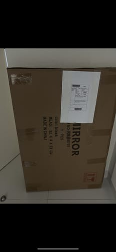 Customer photo review of Black Rounded Corners Vanity & Hallway Mirror (3 Sizes)