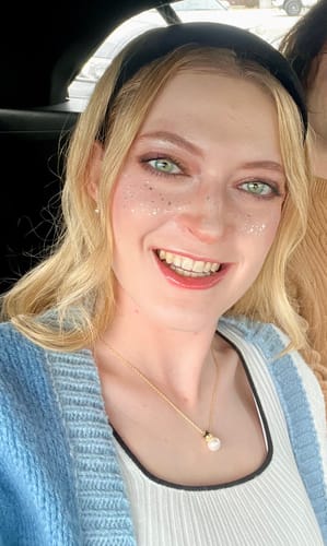 Customer photo review of Silver Glitter Freckles Makeup Patches