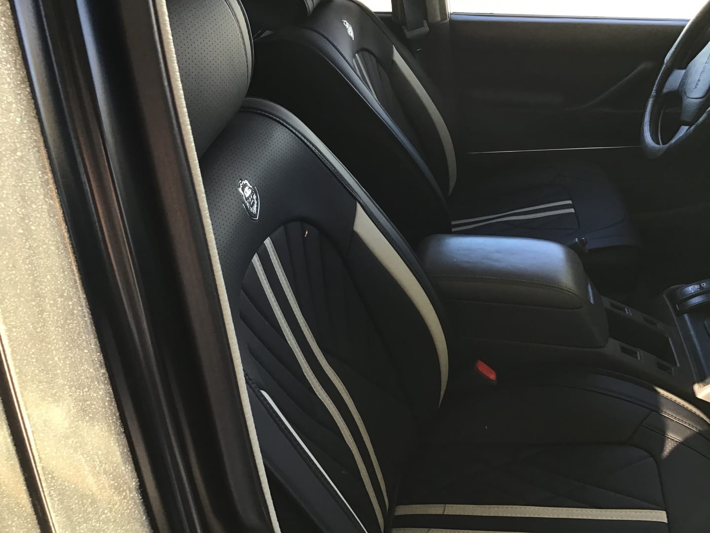 Customer photo review of Black & Gray Ultra Car Seat Covers