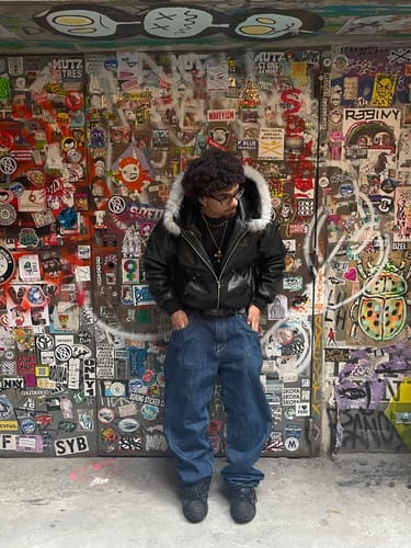 Customer photo review of Faux-Fur-Trim PU Jacket