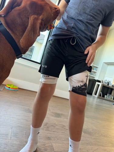 Customer photo review of Joshua 1:9 'Lion' Youth Performance Shorts