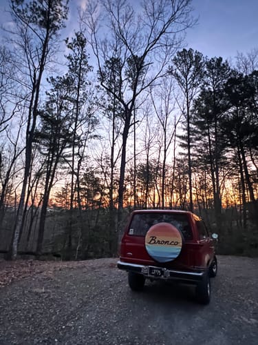 Customer photo review of Striped Colored Vintage Bronco Spare Tire Cover