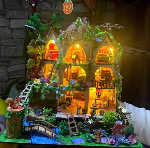 Customer photo review of The Forest Castle DIY Miniature House