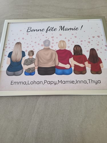 Customer photo review of Affiche Personnalisée - Papy, Mamie et petits-enfants