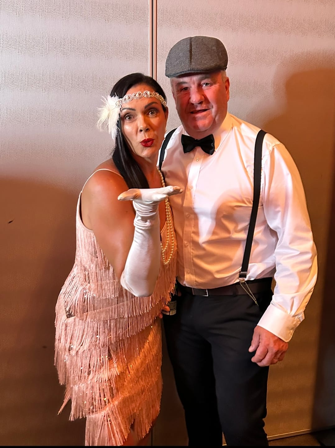 Customer photo review of 1920s Rose Gold Fringe Flapper Dress