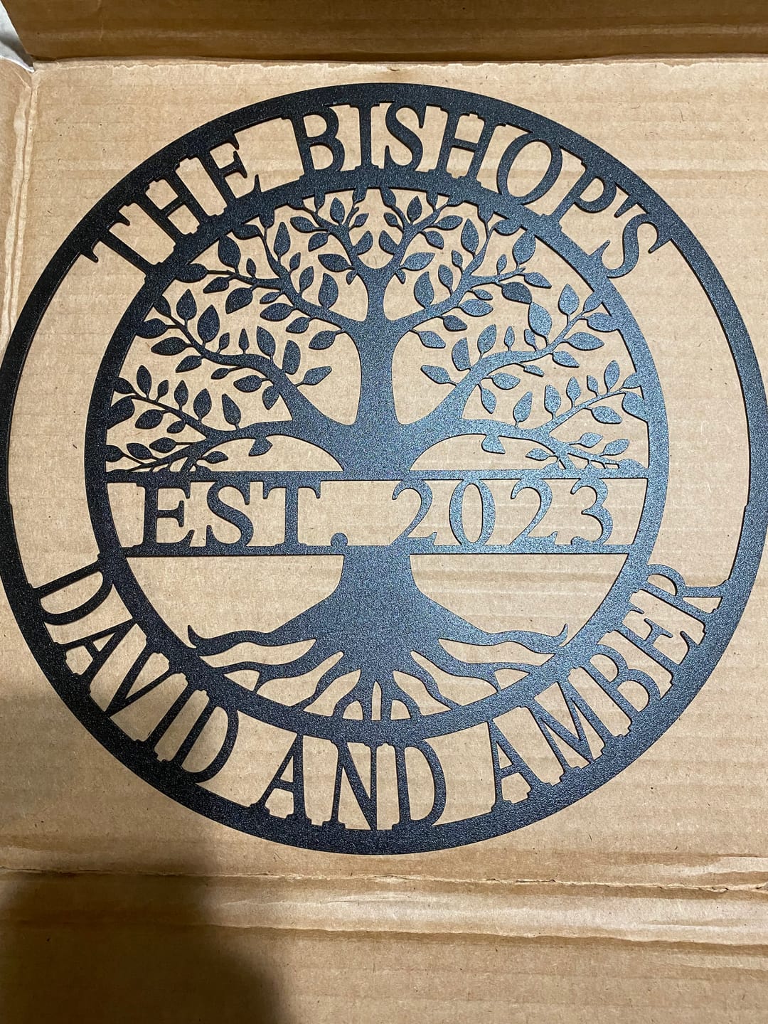 Customer photo review of Established Family Tree Name Sign - Family Tree Wall Decor Last Name Signs for Home