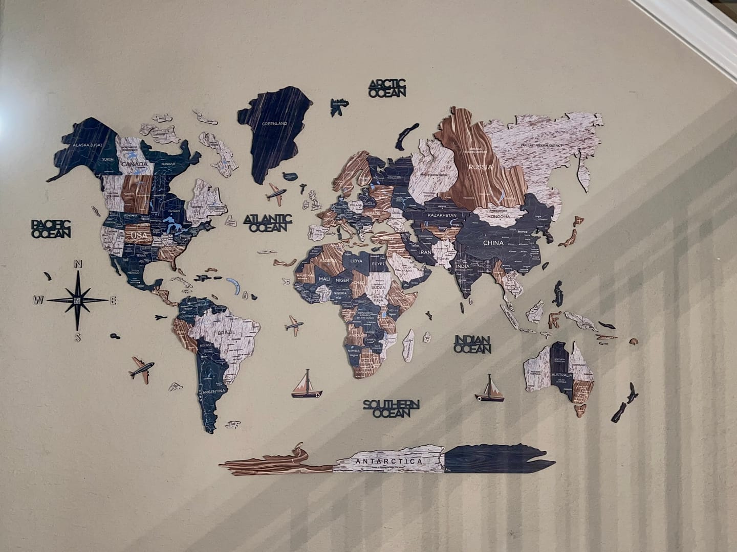 Customer photo review of 3D Wooden World Map Mystery