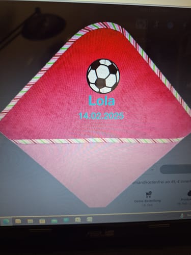 Customer photo review of Wolimbo Mädchen Kapuzenhandtuch mit Namen und Motiv