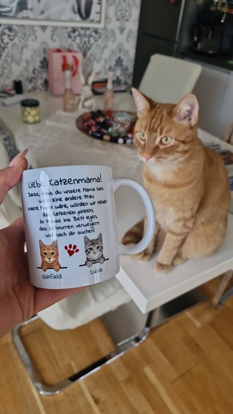 Customer photo review of Liebe Katzenmama/ Lieber Katzenpapa - Individuelle Tasse