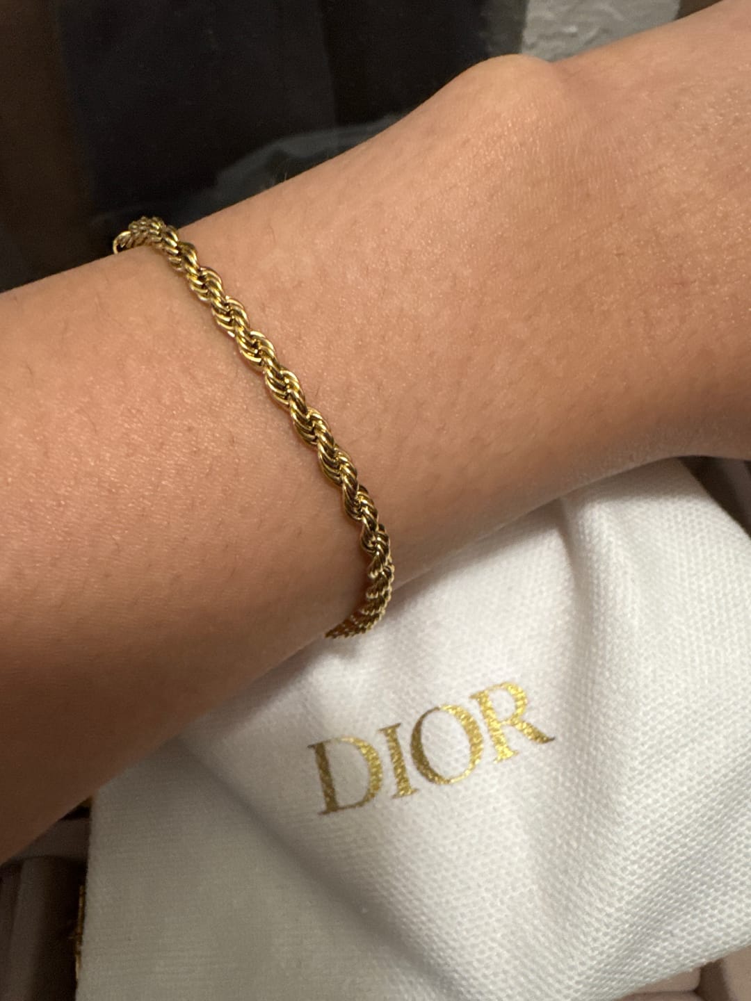 Customer photo review of Twisted 18K Gold Bracelet