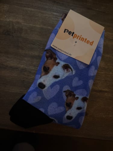 Customer photo review of Hartpatroon - Gepersonaliseerde sokken