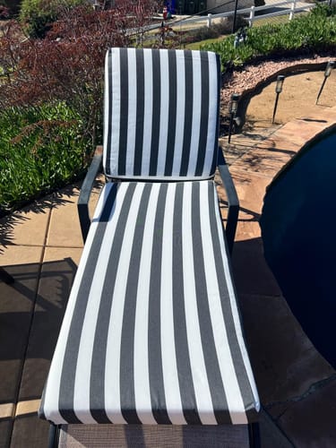 Customer photo review of HOMREST 73.2x22.8x3.94 inches Lounge Chair Cushion Set of 2, Black Stripes