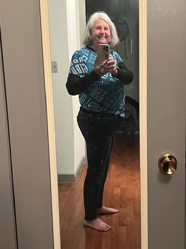 Customer photo review of Judy Blue High-Rise Western Embroidered Skinny Jeans