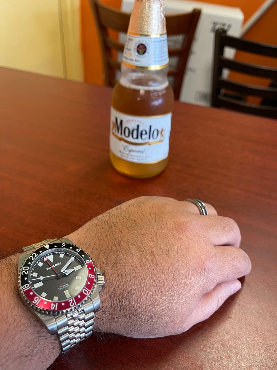 Customer photo review of ADMIRAL GMT - 200M Waterproof Titanium Automatic Diver Watch | Black