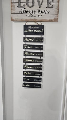 Customer photo review of Custom Name Slat - Add On For Existing Sign