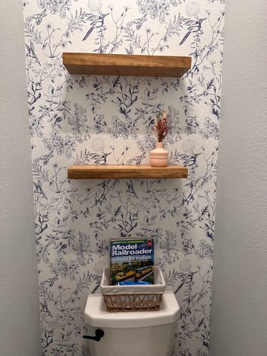 Customer photo review of Rustic Floating Shelves